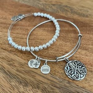 Set of 2 Alex and Ani adjustable silver bracelets